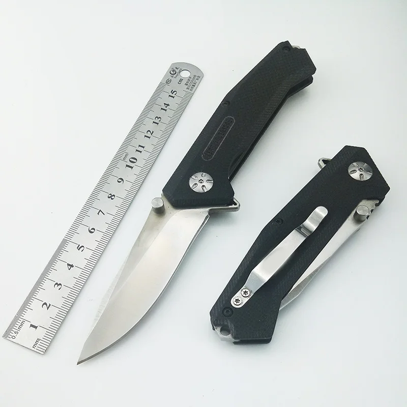 Tactical Knife D2 blade G10 Handle Ceramic Ball Bearing tactical