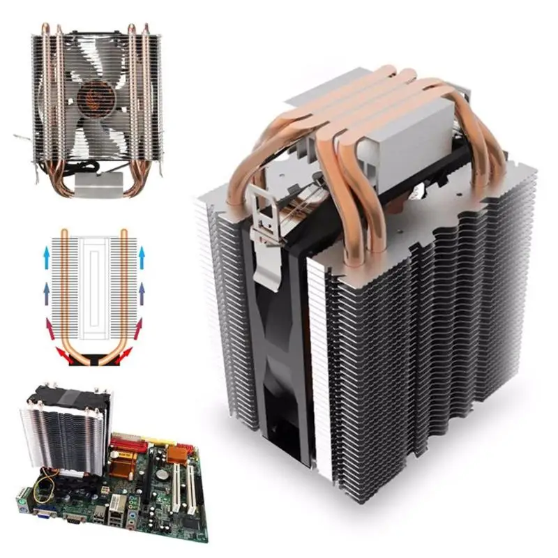 4 тепловых радиатора тихий 3pin кулер для процессора радиатор для Intel LGA1150 1151 1155 775 1156 AMD вентилятор охлаждения для настольных компьютеров Компьютер