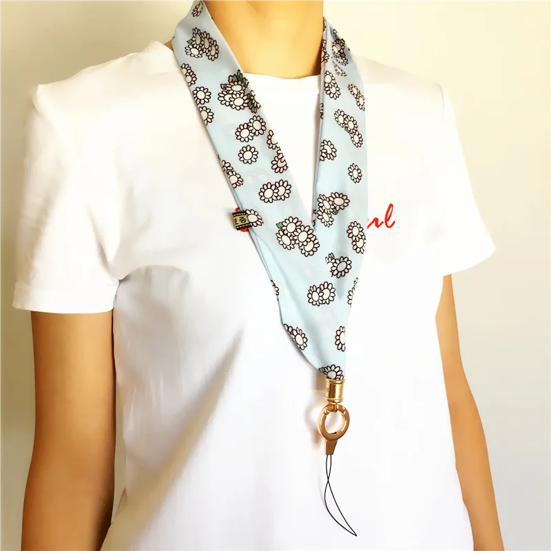 Модный Шелковый ремешок с широким горлышком для ключей ID Card Gym, ремни для мобильных телефонов, USB держатель для бейджа, DIY веревка для подвешивания