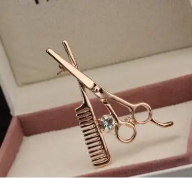 

12pcs/lot Zinc Alloy scissors comb suit brooch Cell Phone DIY acrylic Decoration charms