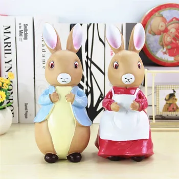 

Cartoon Rabbit Money Box Delicate Resin Rabbit Piggy Bank Table Ornaments Cute Rabbit Figurine Coin Money Box
