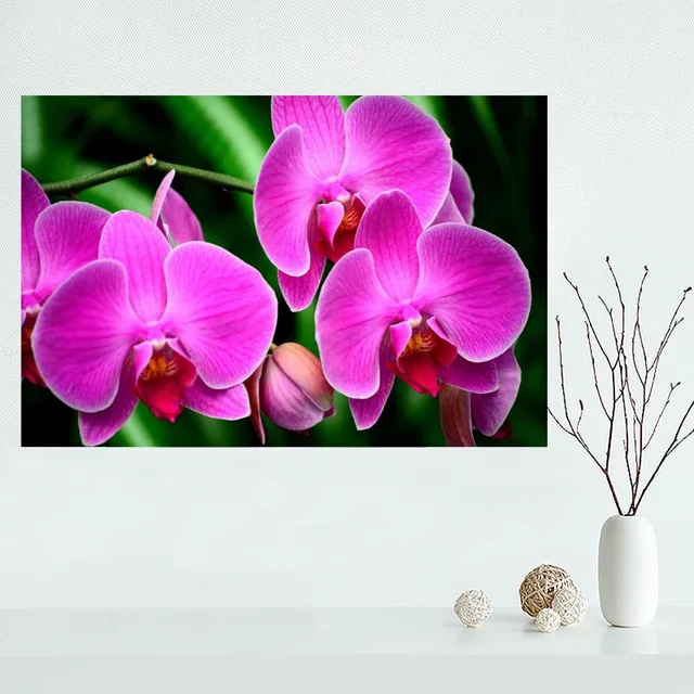 Bagus Kustom Bunga Anggrek Kanvas Poster Cetak Lukisan Seni
