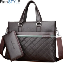 Деловая сумка из натуральной кожи, черная сумка-мессенджер, мужская кожаная сумка для ноутбука, Офисные Сумки для мужчин, портфели, коричневый Lingge портфель