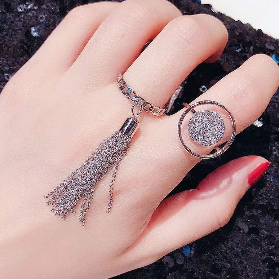 

Retro Simple Personality Hollowed Fringed Open Ring Trendsetter Fashion Ring Finger Forefinger Rings for Women Jewelry Party