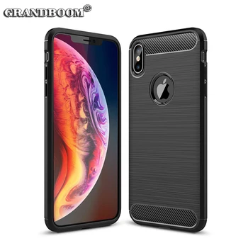 

50pcs Silicone Soft TPU Case For iPhone 11 Pro Max XS XR X 8 7 6 6S Plus Anti-knock Armor Shockproof Cases Carbon Fiber Cover