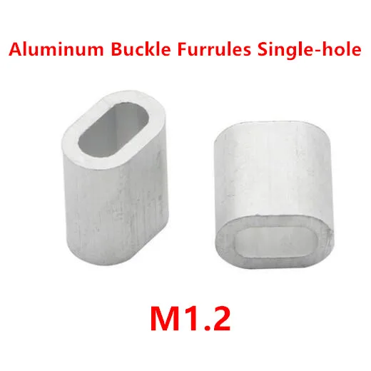 1000pcs 1.2mm Aluminum Buckle Furrules Crimping Sleeve Oval Clip Singlle-hole ellipse Wire Rope Clamp Rigging Hardware | Обустройство