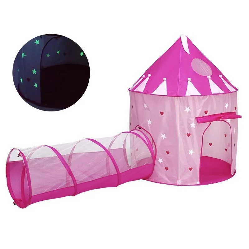 Indoor Outdoor Portable Kids Tent Luminous Ball Pool With A Tunnel Children's Hut Baby Toy Boy Girl Game Tent - Цвет: WJ3617B