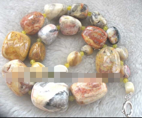 

FREE SHIPPING>>>@@ > N3804 ocean agate 15-30mm necklace 19" nature
