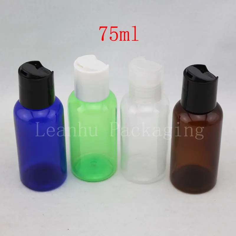 75ml X 50 Empty Small Shampoo Plastic Bottles With Disc Cap , Sample