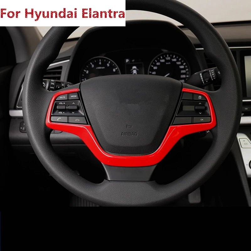 Abs Red Interior Steering Wheel Cover Trim For Hyundai