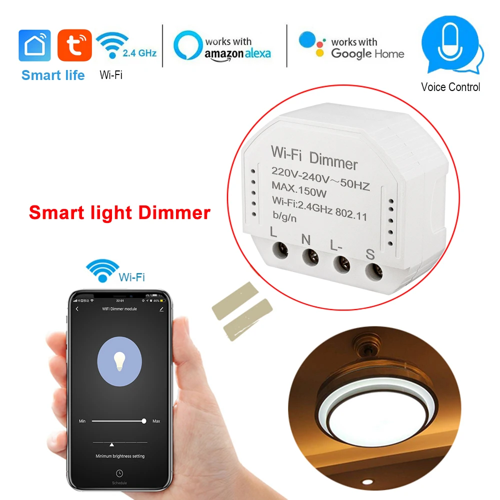 Smart life Wifi Smart dimmer 240V 150W LED light triac ...