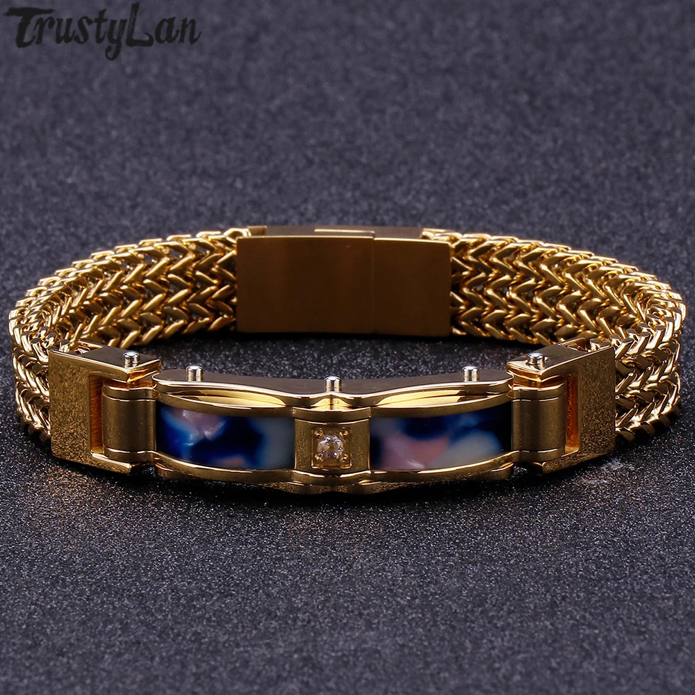 В стиле "хип-хоп" золото Нержавеющая сталь браслет Для мужчин 13 мм цепи Для мужчин s Браслеты с магнитной застежкой подарки лучшим друзьям для бойфренд муж