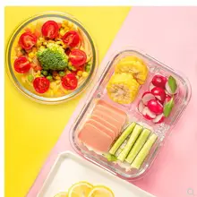 Студенческая бенто контейнер для закусок стеклянный контейнер для пищевых продуктов Кухонная микроволновка стеклянная чаша детская коробка для завтраков