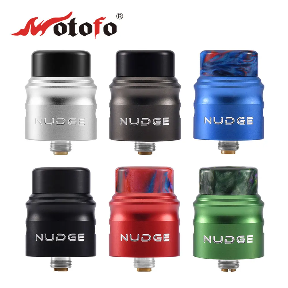 

Original Wotofo NUDGE RDA Tank Single coil deck with 810 drip tip 22mm Electronic Cigarette Atomizer Vape Fit 510 thread Box Mod