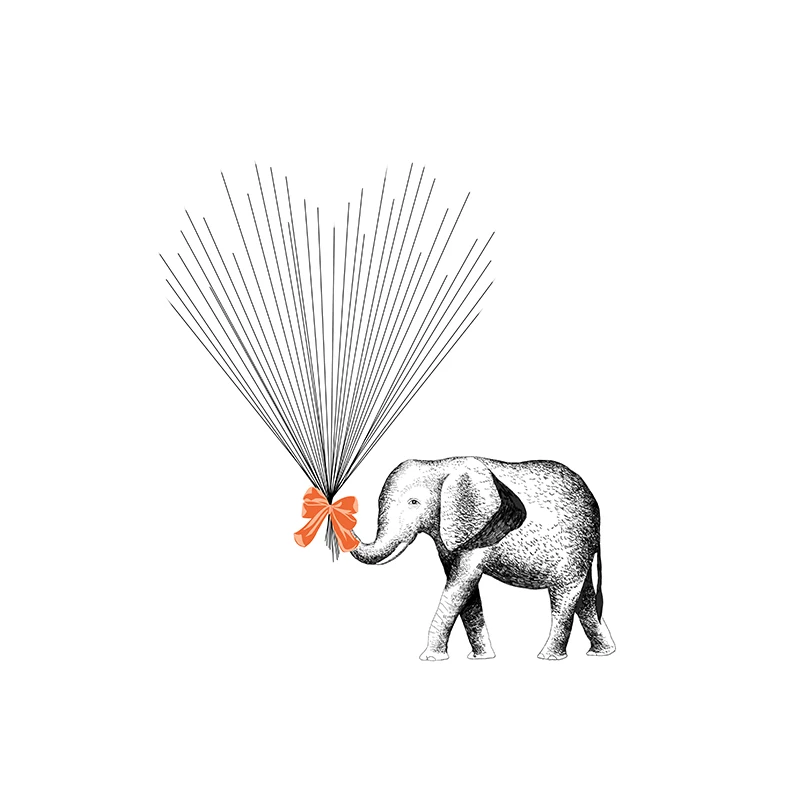 Personalize Elephant Fingerprint Guest Book Baby Shower Party Signature