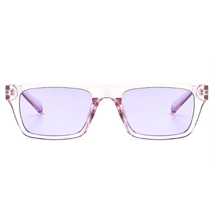 Oulylan, плоский верх, прямоугольные солнцезащитные очки, женские, модные, брендовые, дизайнерские, простые, солнцезащитные очки, мужские, женские, очки, Оттенки UV400 - Цвет линз: Purple