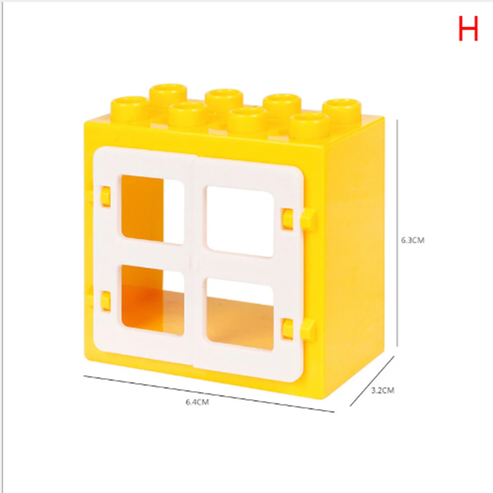 House Big Particles Building Blocks Compatible with Duplo Basics Accessory Bricks Kids DIY Assemble Toys Movable Window Door Set