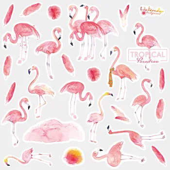 

Cute Flamingo Decoration Stickers Diary Label Paper Stickers Pack DIY Stickers kids gift school supplies escolar