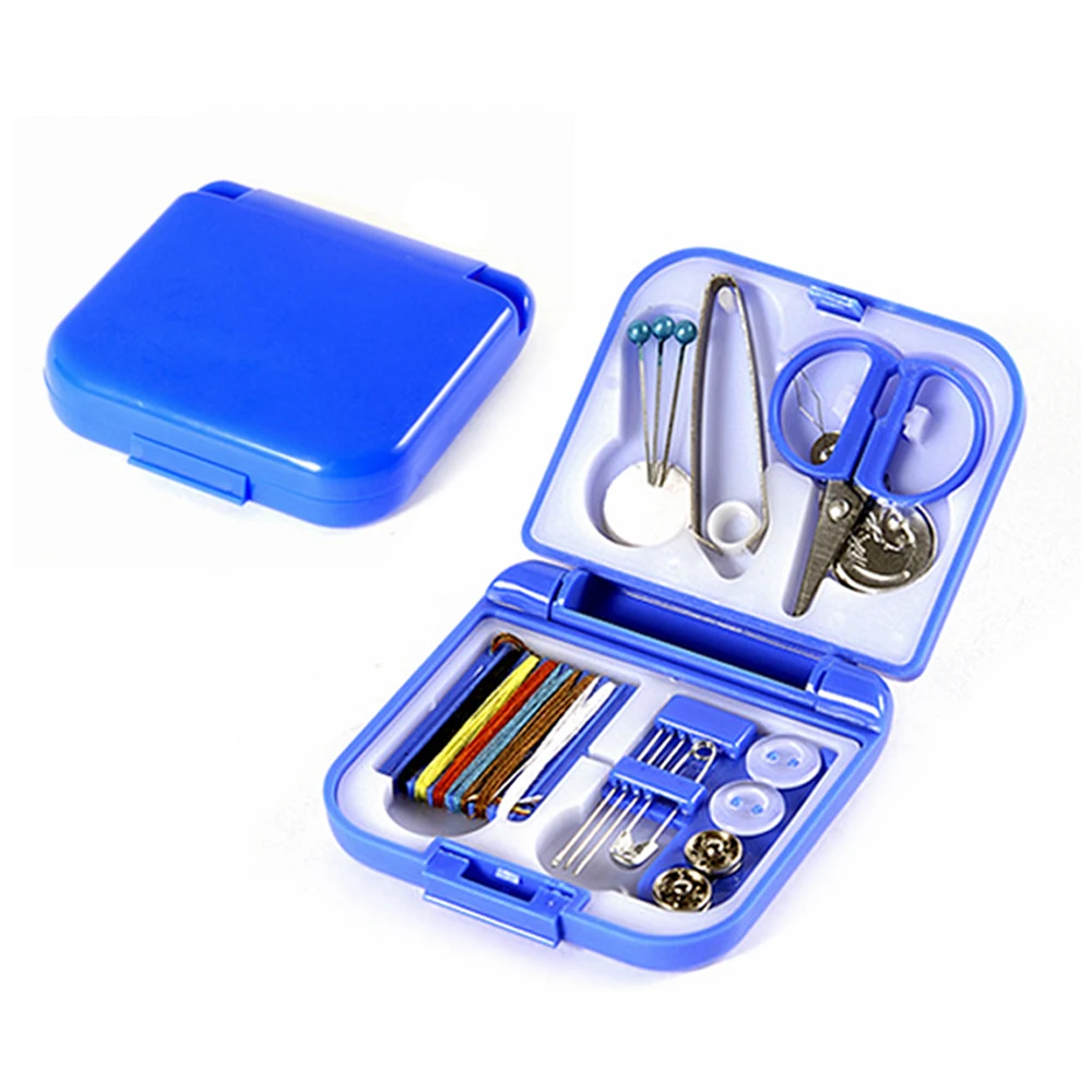 

Portable Mini Travel Sewing Kit with Needles Thread Scissor Button Thimble Stitchcraft Box Stitching Sewing Box Needlework Tools