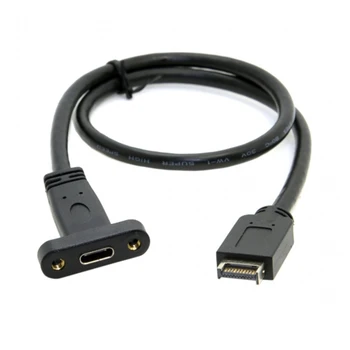 

0.4M USB 3.1 Front Panel Header to USB-C Type-C Female Extension Cable 40cm with Panel Mount Screw 40cm