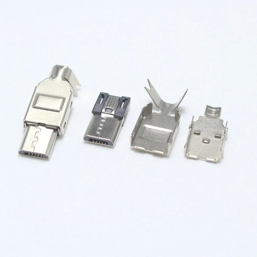 5 компл. Micro USB 5PIN тип сварки штекер разъем зарядное устройство 5P USB хвост зарядки jack 4 в 1 металлические детали