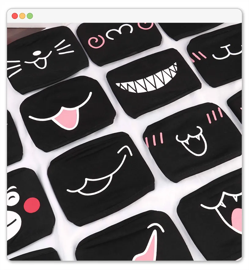 

Hot 1PC Lucky Bear Cotton Women Men Muffle Face Mouth Masks Dustproof Mouth Face Mask Anime Cartoon Kpop