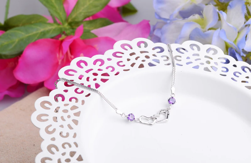 SL08 GEM Stone  DIAMOND SILVER BRACELET FOR WOMEN (3)