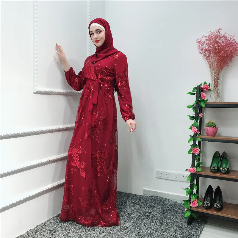 Мусульманская кружевная вышивка Bronzing abaya полное платье кардиган-кимоно длинные халаты Jubah Ближний Восток Eid Рамадан Исламская одежда