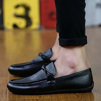 

Soft And Comfortable Nice Men'S Leather Shoes White Trend Of Anti-skid Casual Driving Tide Shoes Male Four Colors Optional