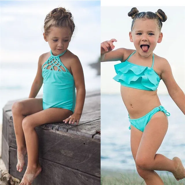 Toddler Kids Baby Girls Bikini Sets One Pieces Monokini -1351