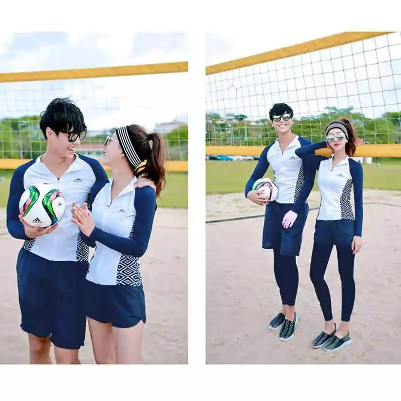 

Matching Couples Rash Guards Long Sleeve Zip Sun Protection Rashguard Swiming Surfing Bathing Suits Black White Beachwear men