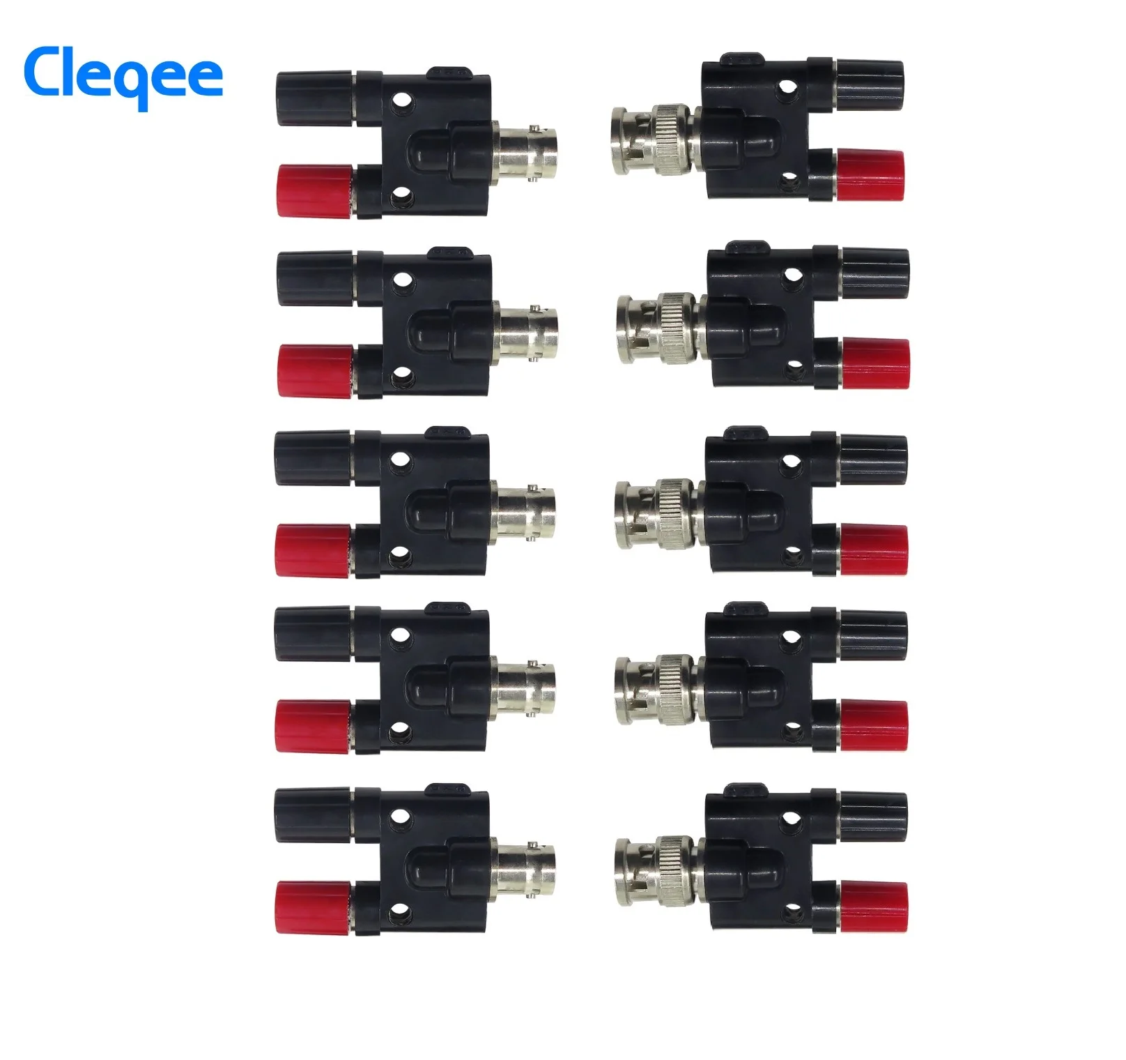 

Cleqee P7008 Q9 BNC Female Jack Plug P7009 BNC Male Plug To Two Dual Banana Jack RF Adapter Connector