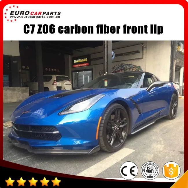 

C7 Z06 carbon fiber parts fit for Corvette C7 all year to Z06 style carbon fiber front lip side skirts C7 body kits