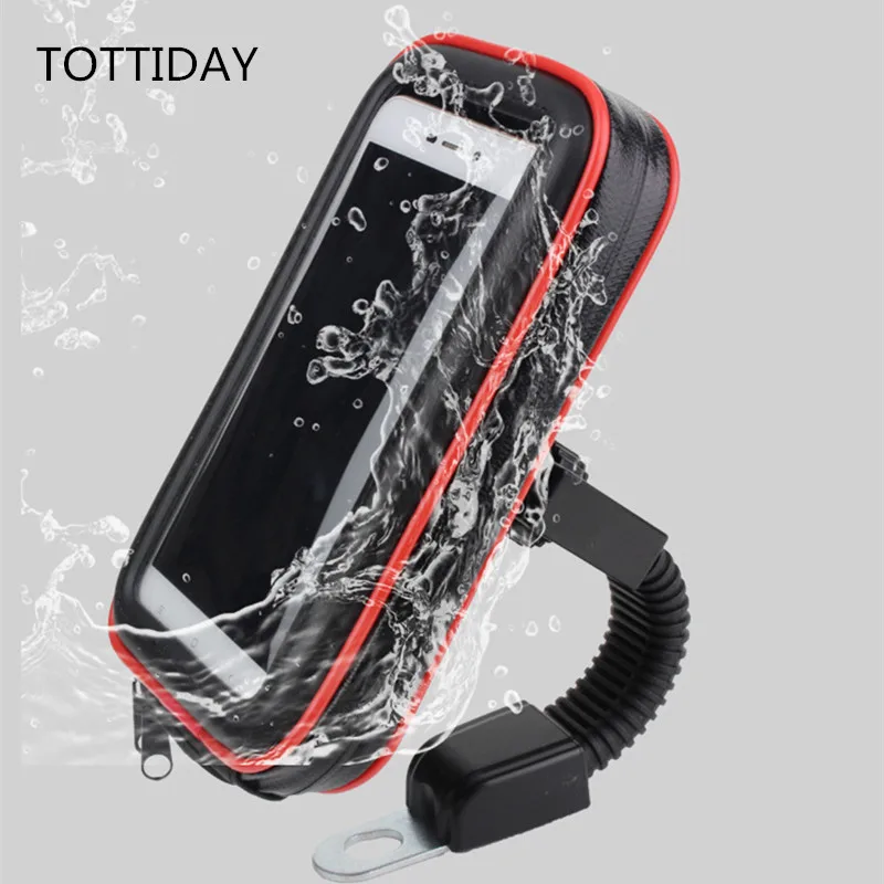  Motorcycle Phone Holder Stand 360 Rotating E-bike GPS Moto Mobile Case Support Shockproof Cover Wat