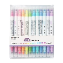 12 farbe Mild Highlighter marker liner Dual seite Bold Feine schreiben zeichnung stift Schreibwaren Büro material Schule liefert F103