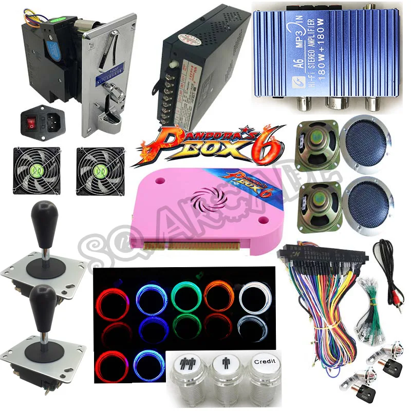 Arcade parts Bundles kit With 1300 in 1 Pandora Box 6 Joystick support american style joystick Microswitch Jamma Harness Arcade parts Bundles kit With 1300 in 1 Pandora Box 6 Joystick support american style joystick Microswitch Jamma Harness