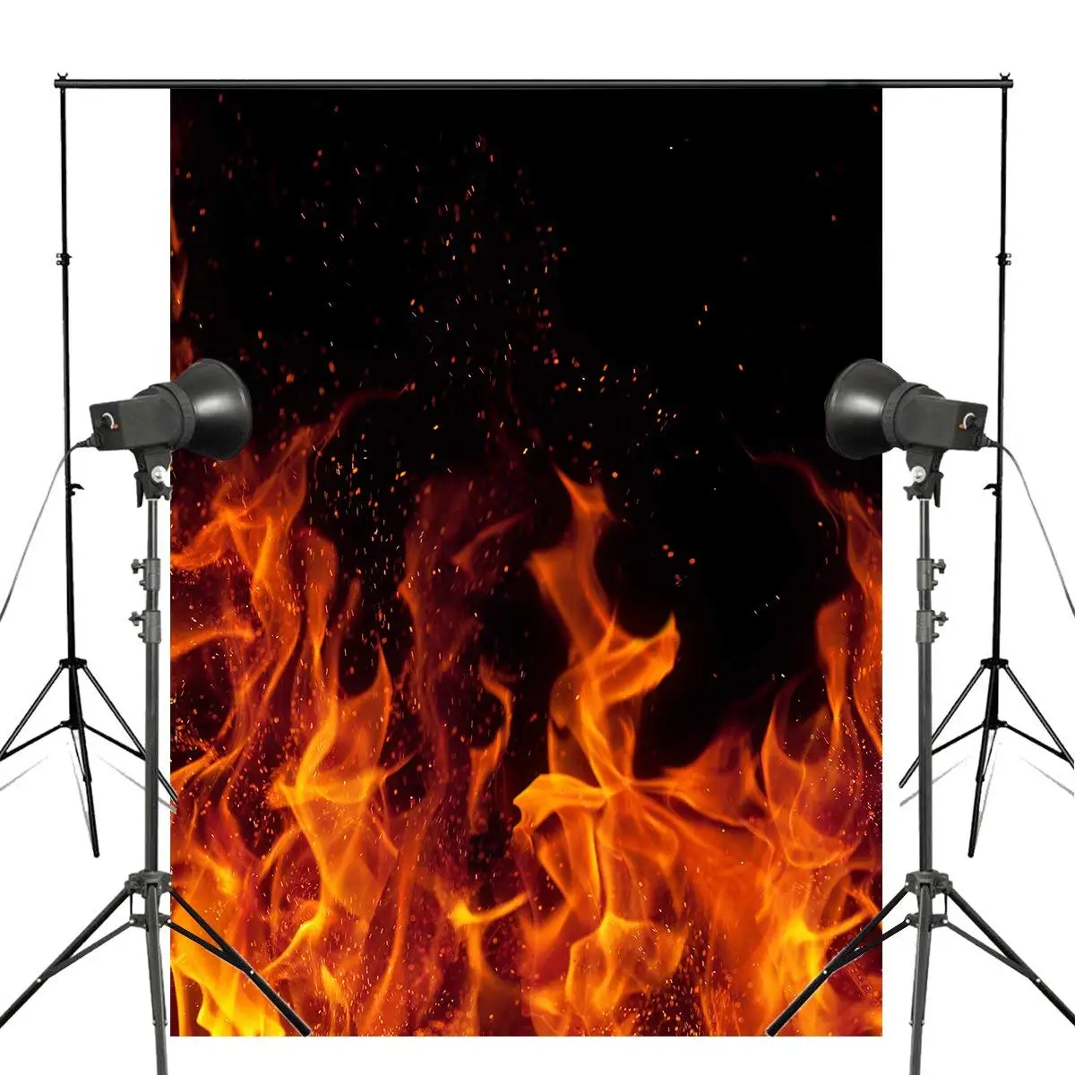 

5x7ft Dancing Flames Photography Backdrops Black Backgound Art Photo Studio Props Photography Backdrops
