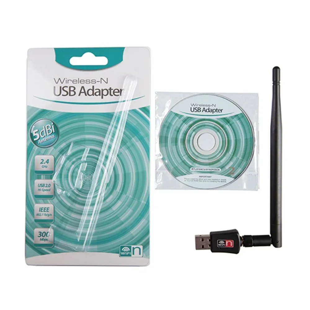 Мини Беспроводной USB адаптер 300 м 2.4 ГГц 802.11 B/G/N сетевая карта USB 2.0 WiFi адаптер С 2dbi антенна для настольных портативных ПК