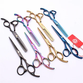 

2PCs/1Pair Z1005 5.5In. 16cm Stainless Purple Dragon Professional Barber Scissors Cutting Shears Thinning Scissors Hair Scissors