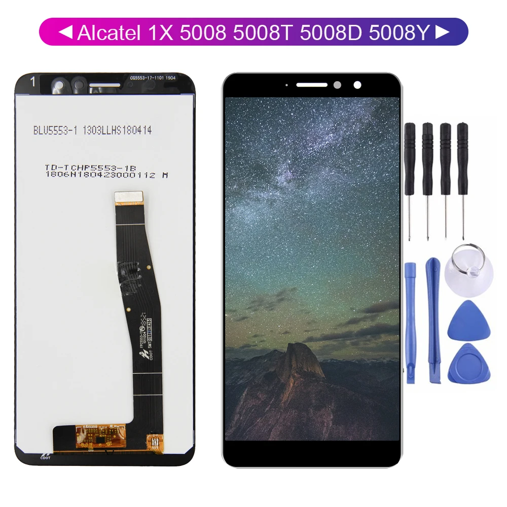 

100% Tested For Alcatel 1X 5008 5008T 5008D 5008Y LCD Display Screen Assembly