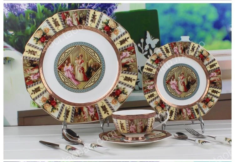 Palace Luxury Bone China Dinner Set for 1 Person Court Women Pattern ... Palace Luxury Bone China Dinner Set for 1 Person Court Women Pattern ...