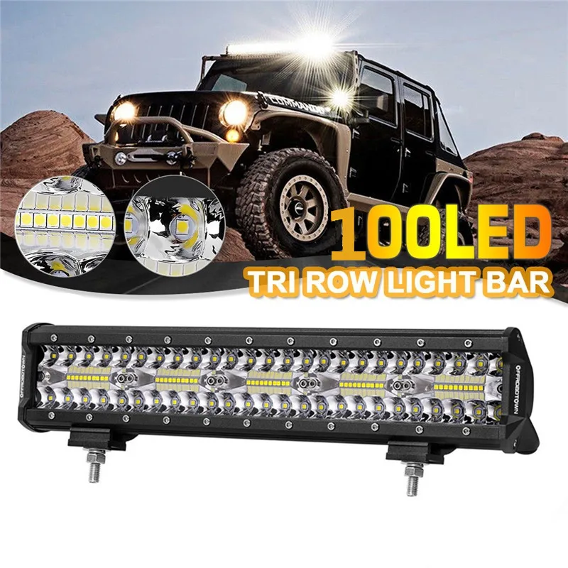 Yimeis Light Bar 15 inch 300W LED Work Light Bar Offroad Fit 4x4 Truck