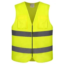 Высокая видимость крюк и петля карман светоотражающий жилет безопасности