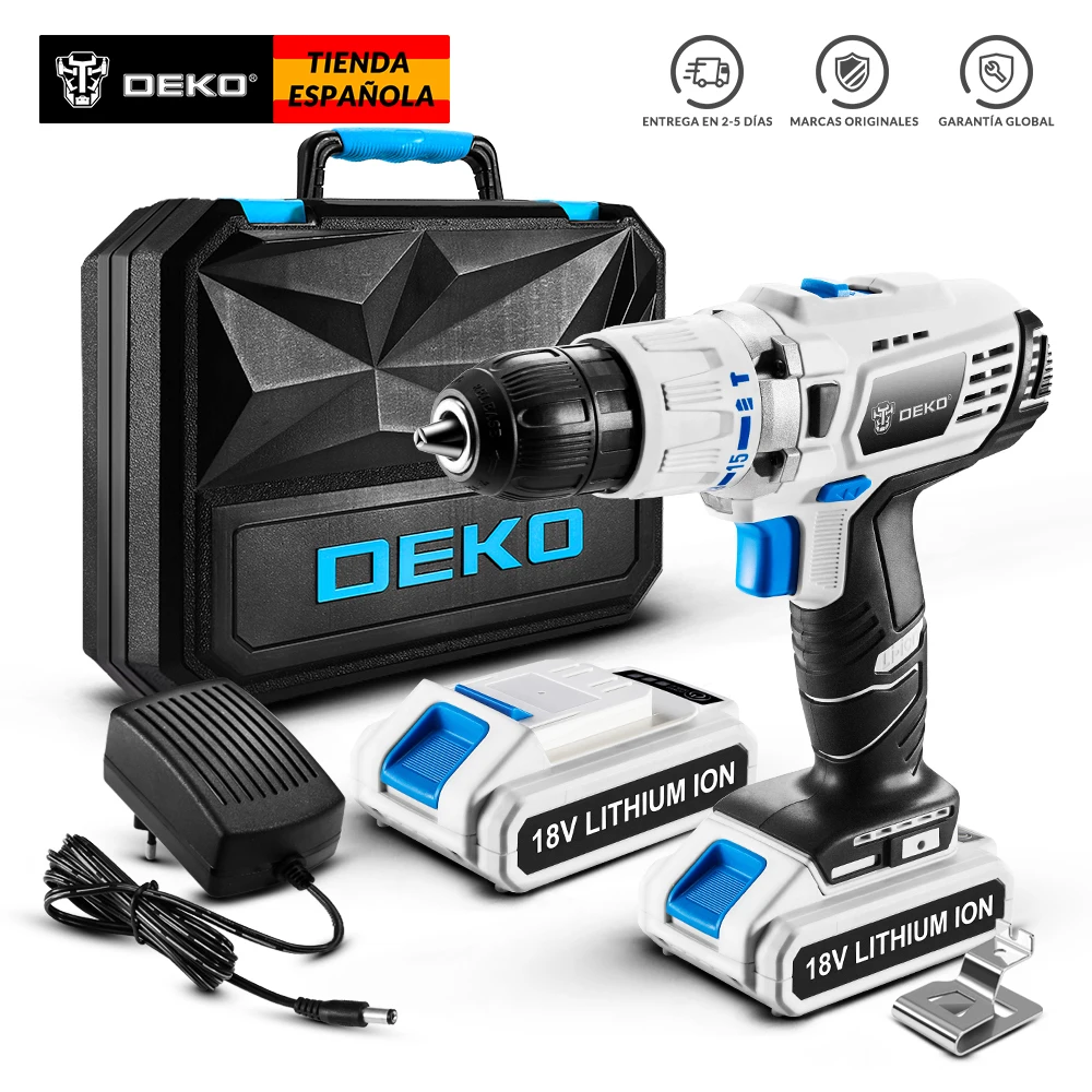 

DEKO GCD18DU3 18V Impact Cordless Drill Electric Screwdriver Lithium-Ion Power Driver Variable Speed 2 Batteries & Original Box