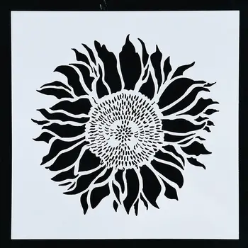

1PC 13*13cm Sunflower Shaped Stencil High Qulity School Teach Supply