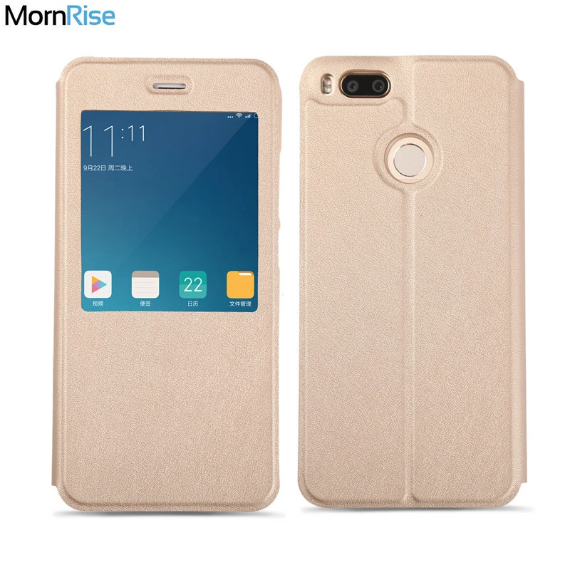 

Luxury PU Leather Smart Flip Cover For Xiaomi MI A1 Case Auto Sleep Windows View Stand For Xiomi Xiaomi MI 5X Cases Phone Bags