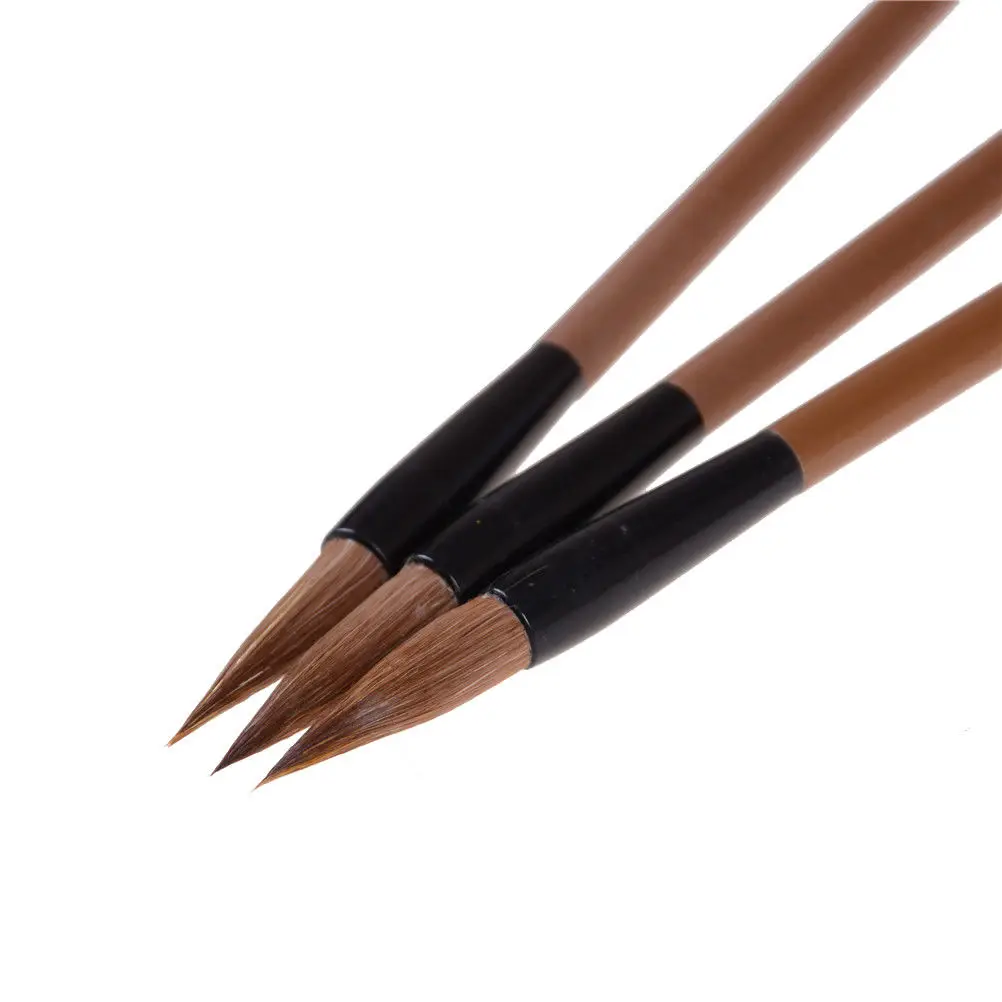 3 шт./компл. отличное качество китайской каллиграфии расчёски для волос ручка шерстяных и шерсть ласки написания кисточки подходит