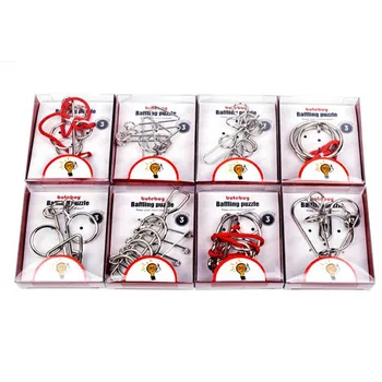 

24 PCS/Set Metal Puzzle IQ Mind Brain Teaser Magic Wire Puzzles Games for Children Adults,Creative 3D Metal Puzzle Toys for Kids