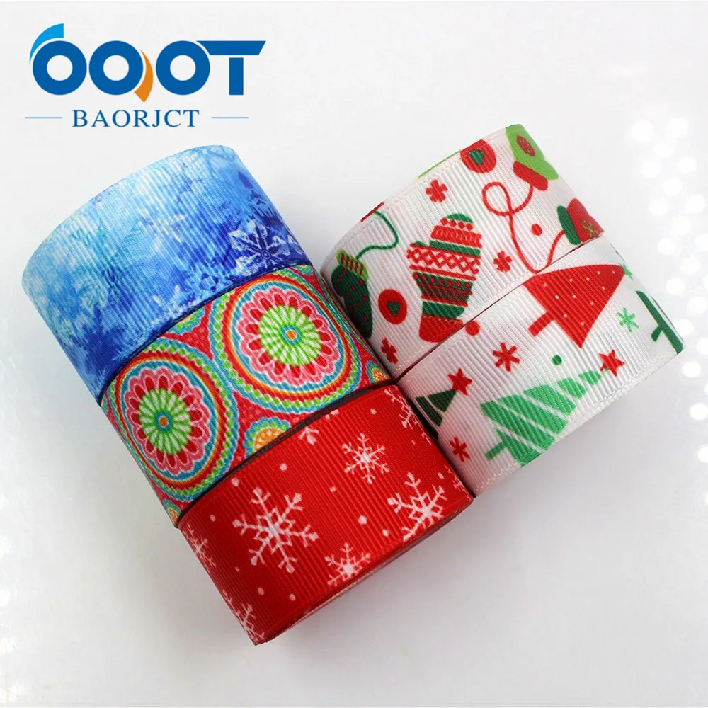 Лента со снежинками OOOT BAORJCT 1712012 25 мм 10 ярдов Термотрансферная печатная корсажная