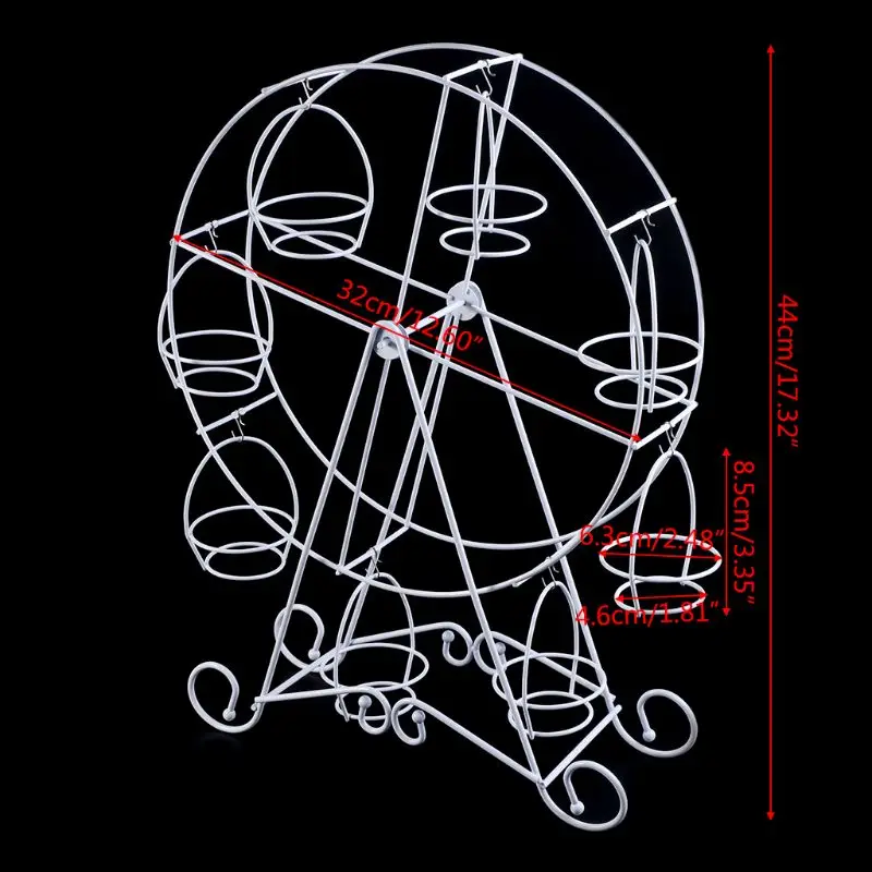 8 чашек металлическое вращающееся колесо обозрения десерт из кекса Подставка для торта дисплей День рождения Свадебные украшения вечерние принадлежности